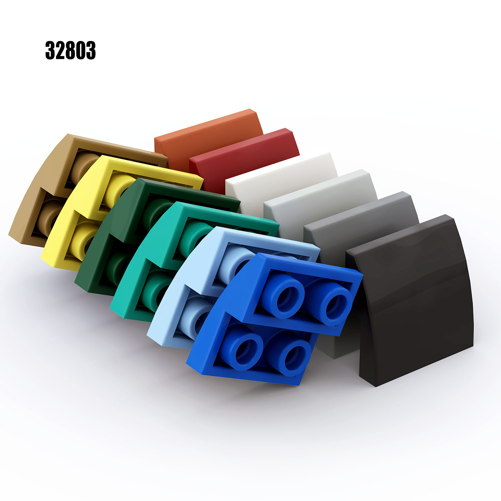 Tech Accessories Gifts - 子供のためのmoc-逆曲線部品、ハイテクビルディングブロックモデル、レンガのおもちゃ、DIYレンガパーツ、ギフト、32803、2x2、2022、50個