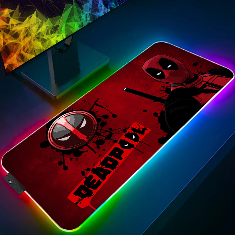 Tech Accessories For Desk - LED マウスパッドゲーミングバックライトロックエッジアニメアクセサリー RGB マウスパッドゲーマー PC コンプリートコンピュータ