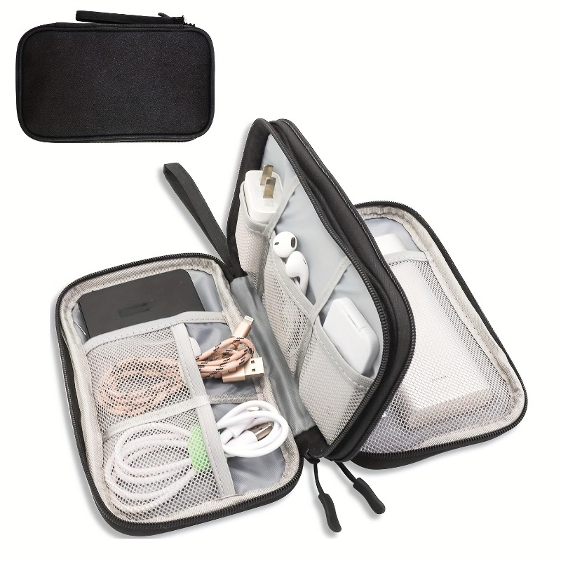 Tech Accessories Organizer - トラベルオーガナイザーバッグ、多ポケット収納ポーチ、トイレタリー、化粧品、電子ケーブルに最適
