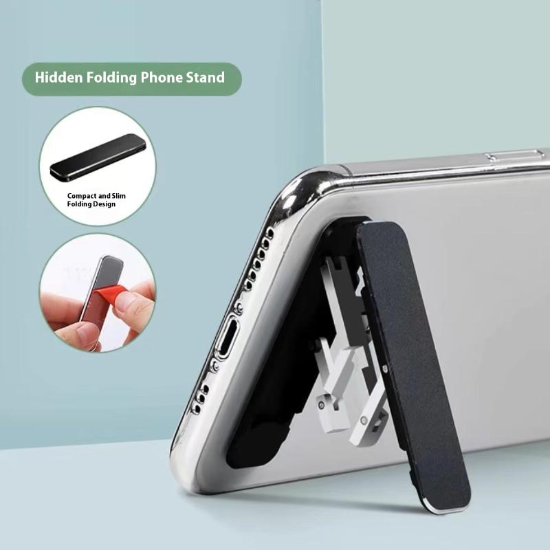 Phone Stand Aluminum - 1/3個入り ミニインビジブル折りたたみ式携帯電話スタンド アルミ合金製デスクトップマウント マテリアルホルダー 角度調整可能 携帯電話用