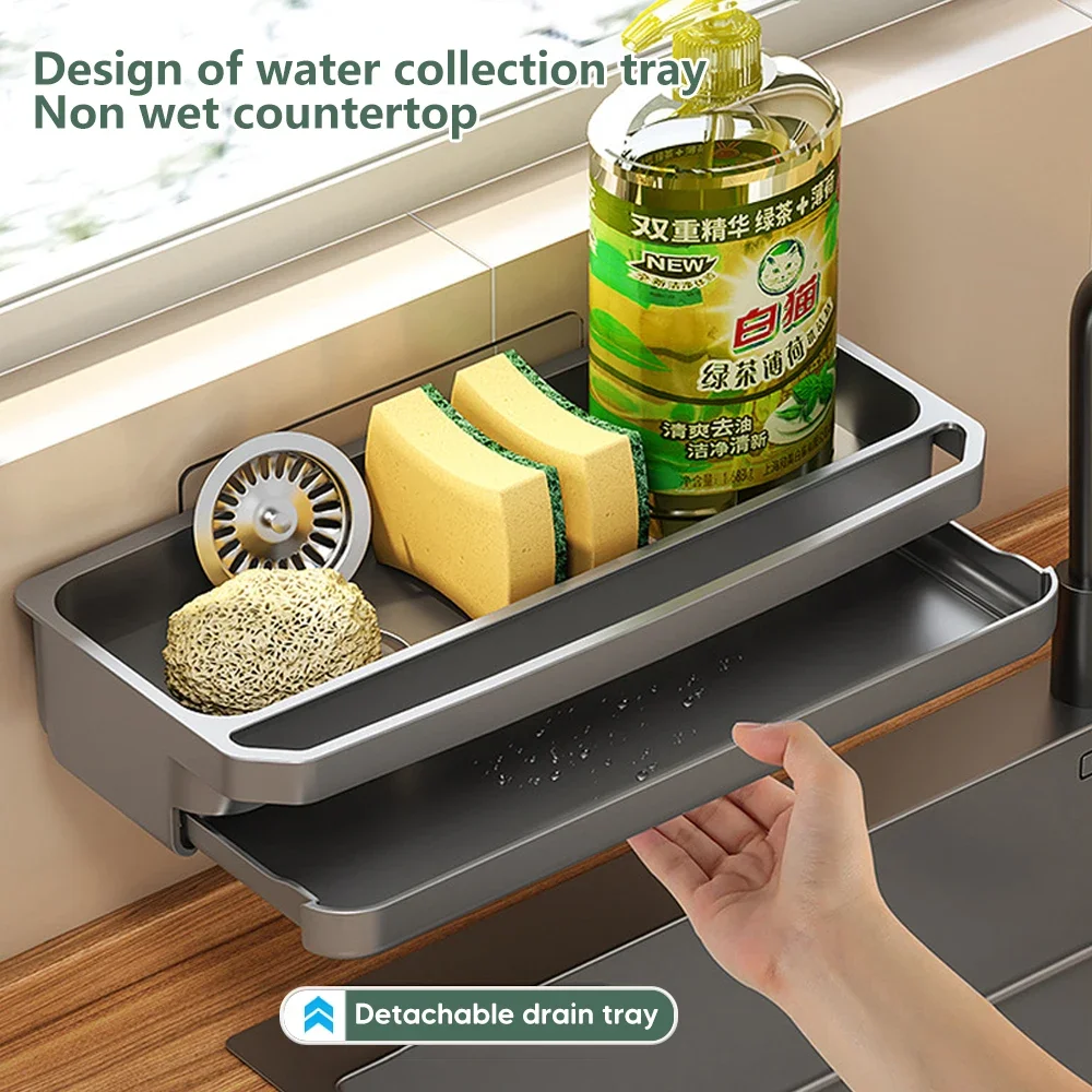 キッチンシンクオーガナイザー排水ラック自己排水棚スポンジホル - Tech Accessories Organizer のレビューと価格