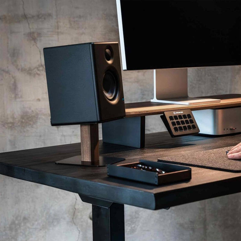 ブラックウォールナットスピーカースタンドデスクトップスピーカ - Tech Accessories For Desk のレビューと価格