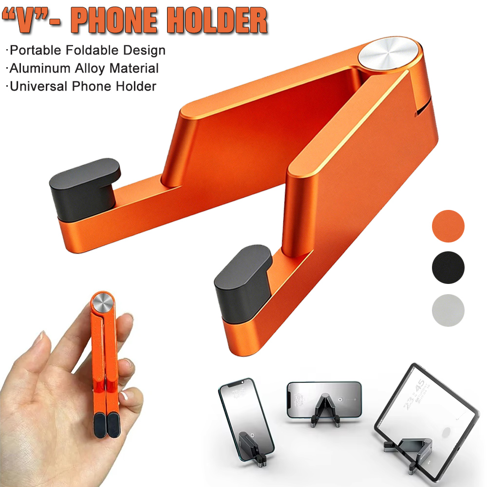 アルミ製携帯電話ホルダー ミニ折りたたみ式デスクマウントブラ - Phone Stand Aluminum のレビューと価格