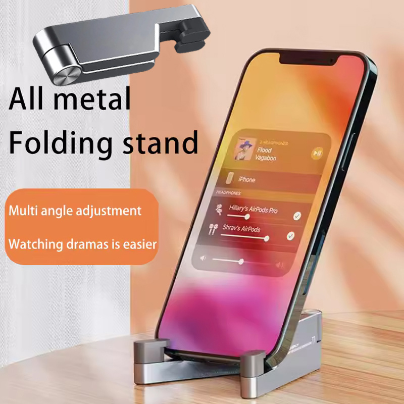 アルミ製携帯電話ホルダー ミニ折りたたみ式デスクマウントブラ - Phone Stand Aluminum のレビューと価格