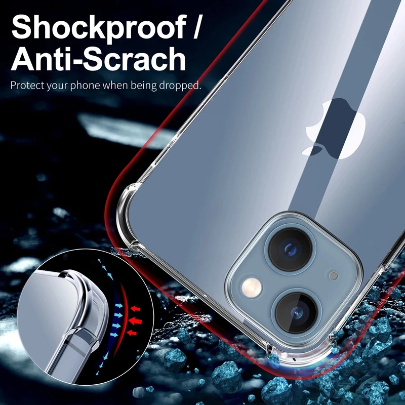 耐衝撃クリア電話ケース iphone 15 14 11 13 - Tech Accessories Iphone のレビューと価格