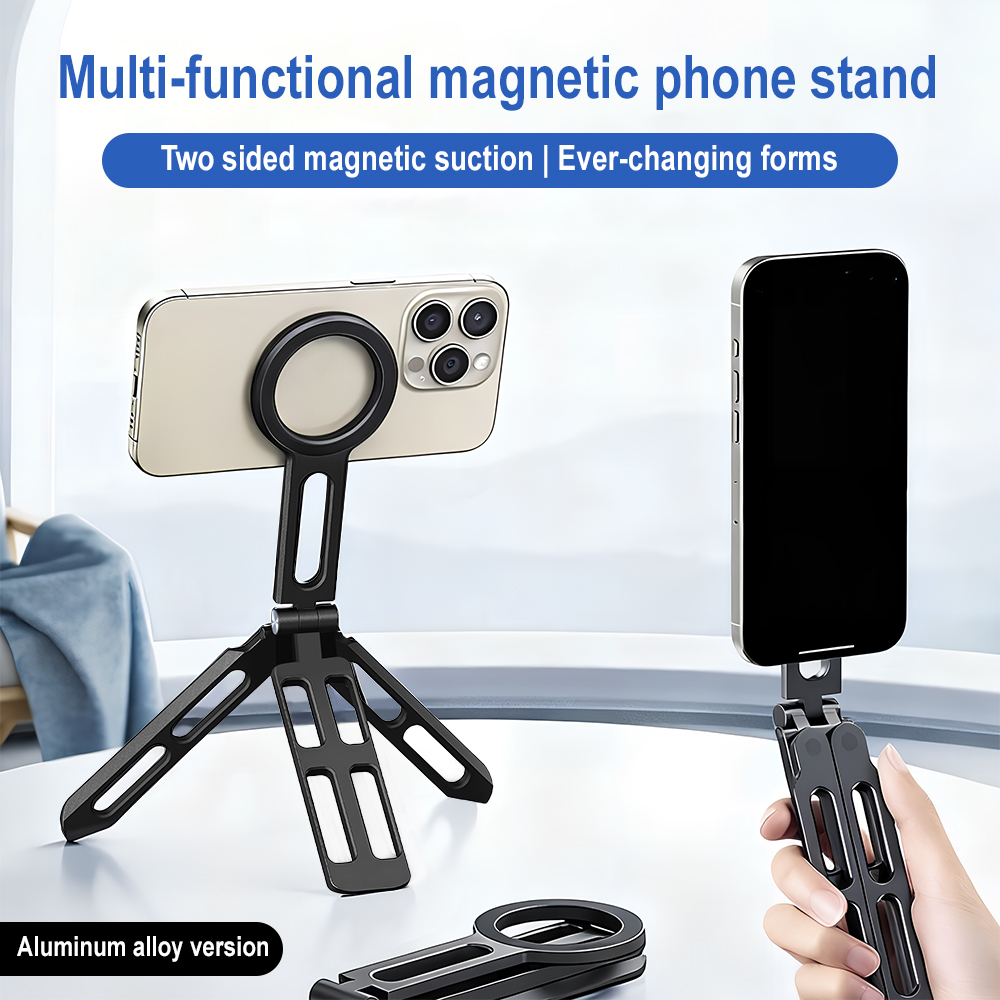 マグネット式スマホホルダー 四軸360度回転 °   回転折 - Phone Stand Aluminum のレビューと価格